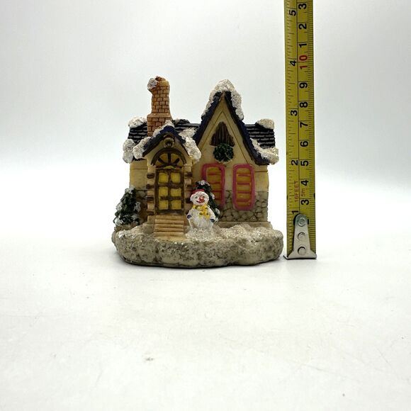 K's Collection Christmas Vintage House w/ Snowman #729590 4" X 3" Collectible - Picture 8 of 9